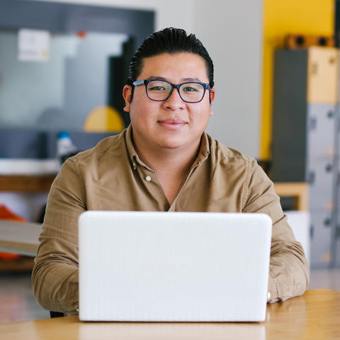 Man sitting at his computer